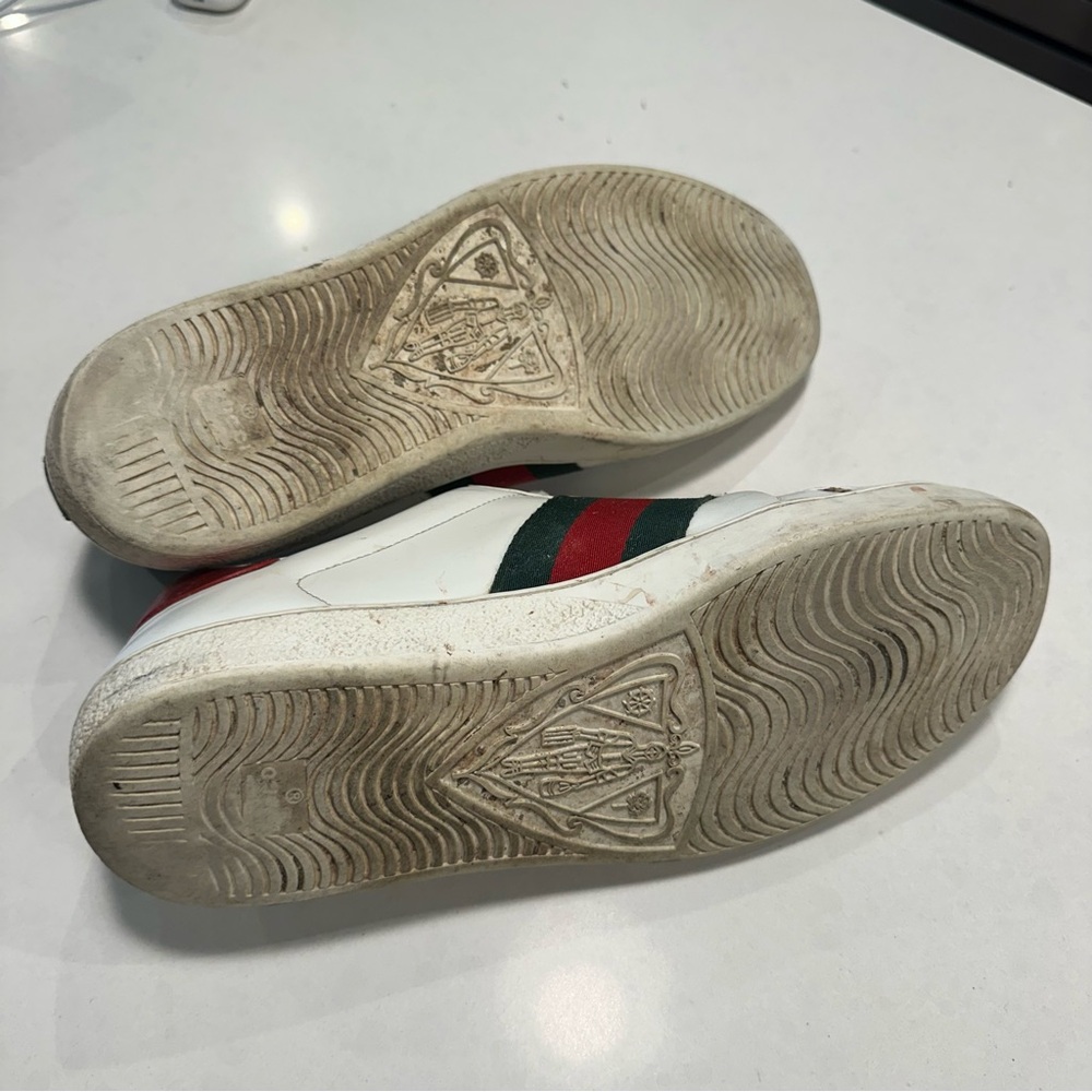 Gucci Ace w/ Bee Leather Low Top Men’s Sneakers - White - Gucci Size 10 - Picture 8 of 8